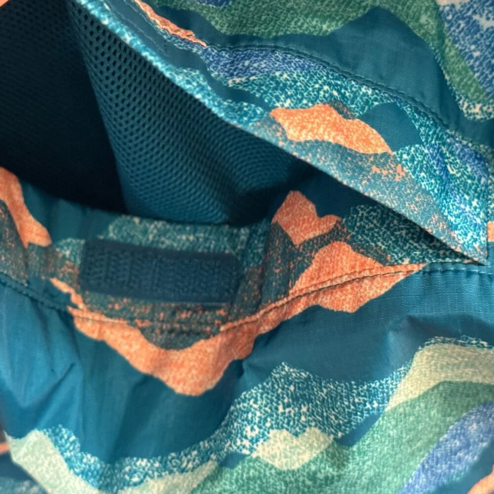 Lands End Kids Rain Jacket Waterproof Hooded XL 14 16 Teal Lightweight Coat - Picture 8 of 16